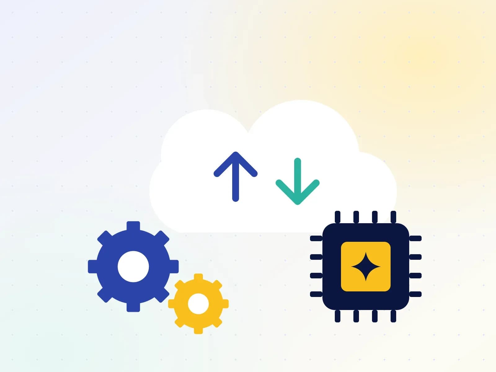 Cloud, gears and artificial intelligence chip